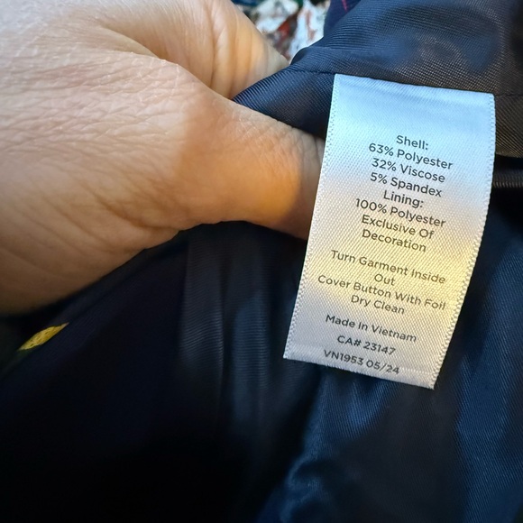 Talbots Navy Blue Ribbon Trim Academia Blazer - Picture 6 of 8